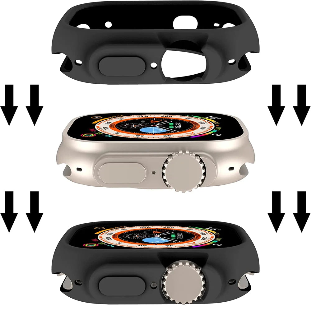 Shockproof Case for Apple Watch - Ultra Case 49mm accessories TPU Protective Silicone Bumper Scratch-Resistant Protective case