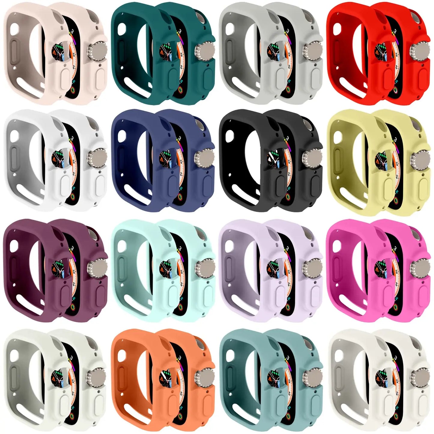 Shockproof Case for Apple Watch - Ultra Case 49mm accessories TPU Protective Silicone Bumper Scratch-Resistant Protective case