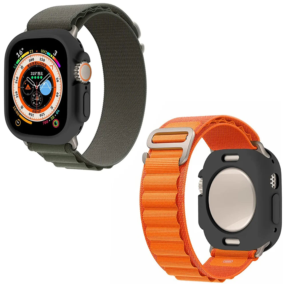Shockproof Case for Apple Watch - Ultra Case 49mm accessories TPU Protective Silicone Bumper Scratch-Resistant Protective case